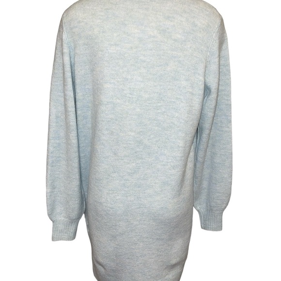 Lucky Brand Women's Cardigan S/P Light Blue Open Front Pockets Mid Length - Picture 4 of 7